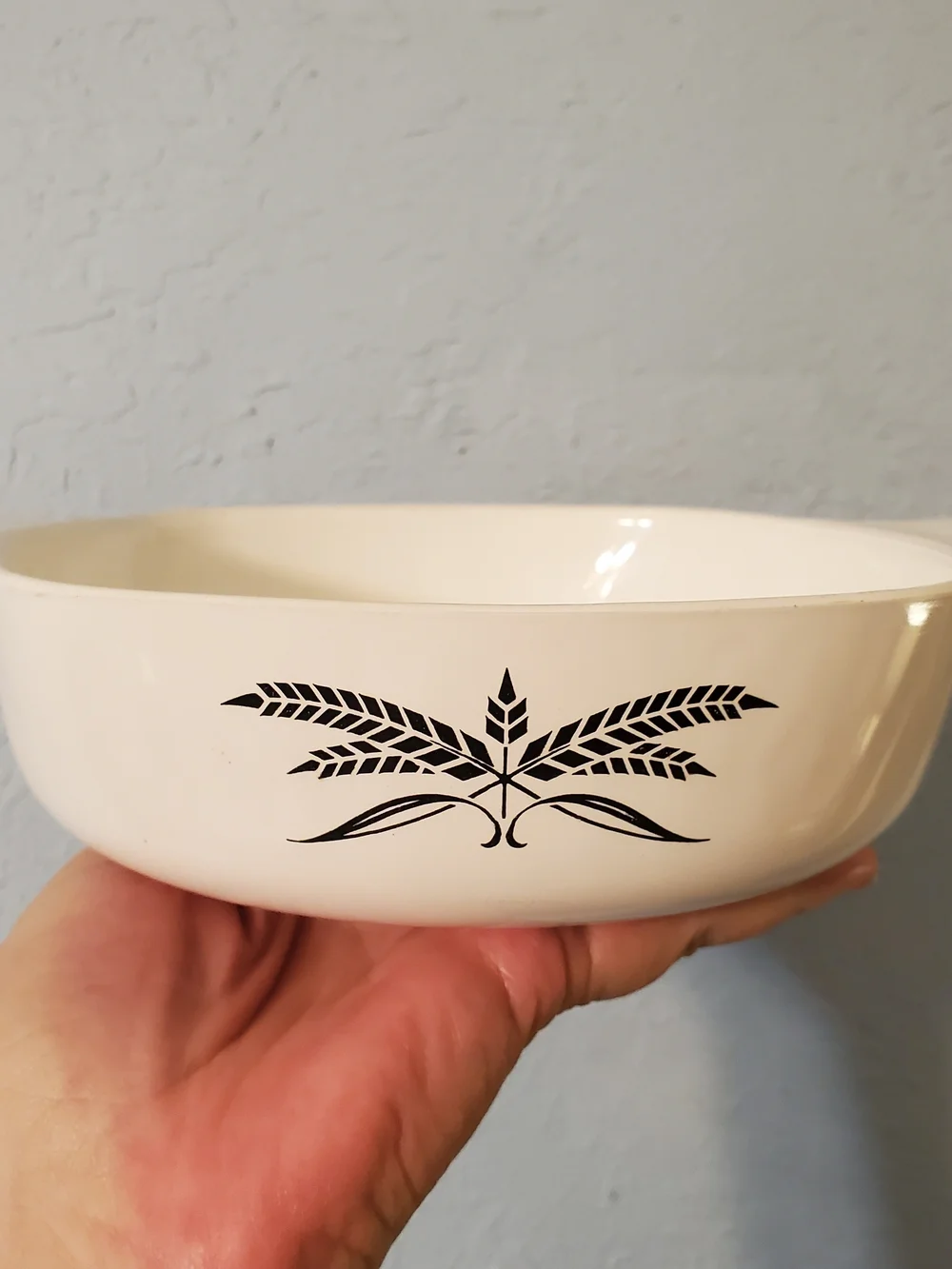 Vintage Anchor Hacking Serving Cream Ceramic Black Wheat Motif Preowned